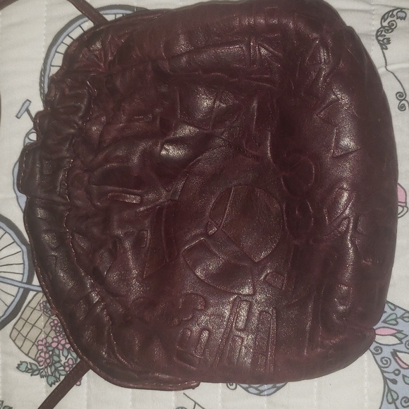 Leather purse deep purple. Clutch or crossbody - Picture 2 of 6